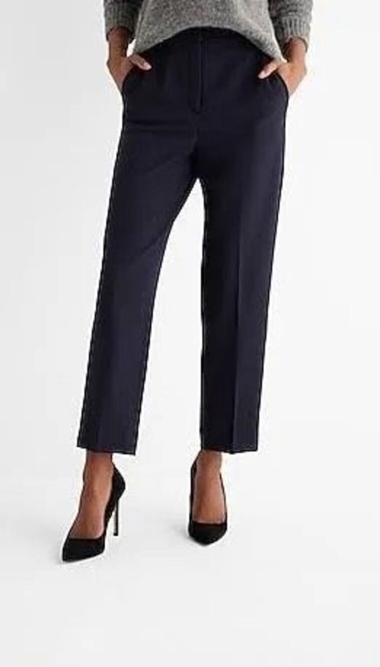 NWT Express Ankle High Rise Pants Women’s Size 6R Navy Blue Stretch